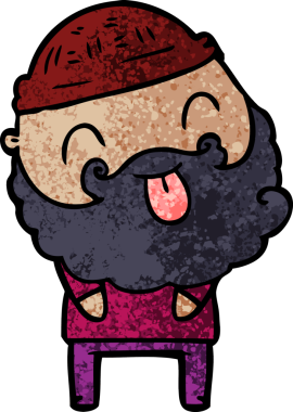 Bir insan tarafından çizilmiş sakallı bir adam.