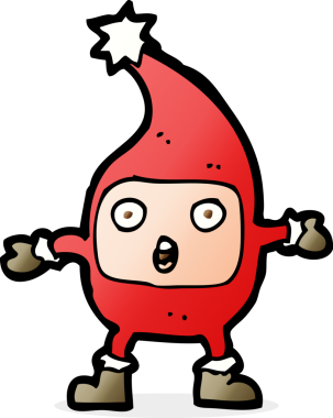 Bir insan tarafından çizilmiş komik bir Noel yaratığı.