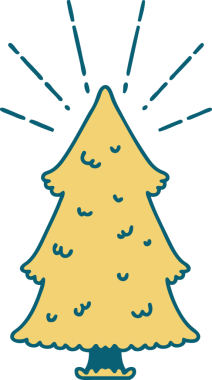 Bir insan tarafından çizilmiş geleneksel bir çam ağacının çizimi