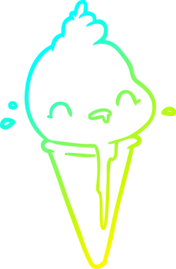 Bir insan tarafından çizilmiş dondurmanın soğuk gradyan çizgisi.