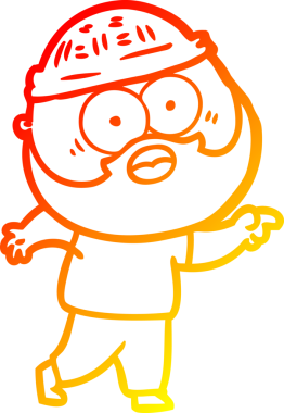 Bir insan tarafından çizilmiş sakallı bir adamın sıcak çizgi çizimi.