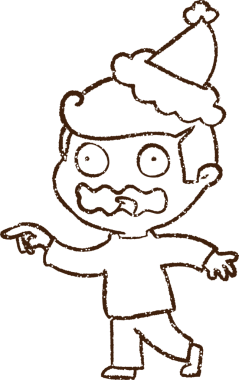 Bir insan tarafından çizilmiş Noel Adamı Kömürü