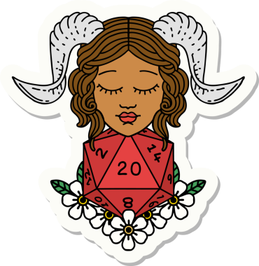 Bir insan tarafından çizilmiş doğal 20 D20 zarlı bir yapıştırma.