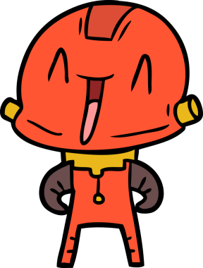 Bir insan tarafından çizilmiş çizgi film robotu