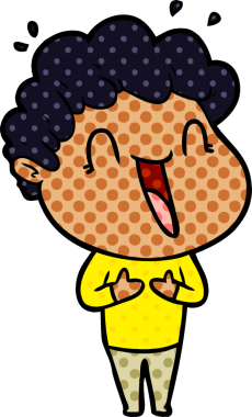 Bir insan tarafından çizilmiş mutlu bir adam.