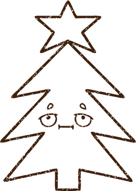 Bir insan tarafından çizilmiş Noel Ağacı Kömürü