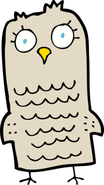 bir insan tarafından çizilmiş bir baykuş.