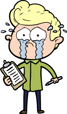 Bir insan tarafından çizilmiş ağlayan bir karikatür.