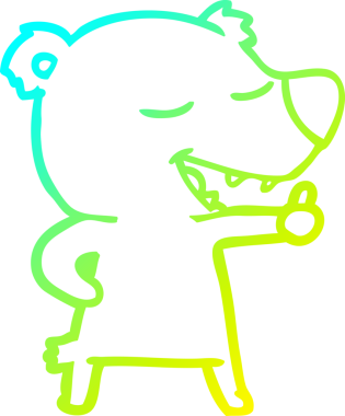 Bir insan tarafından çizilen çizgi film ayısının soğuk gradyan çizgisi.