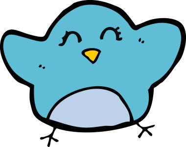 Bir insan tarafından çizilmiş çizgi film kuşu.