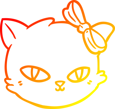 Bir insan tarafından çizilmiş bir çizgi film kedisinin sıcak çizgi çizimi