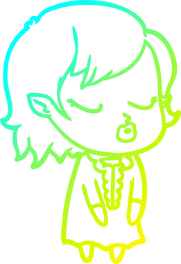 Soğuk gradyan çizgisi, bir insan tarafından çizilmiş şirin bir vampir kız çizgi filmi.