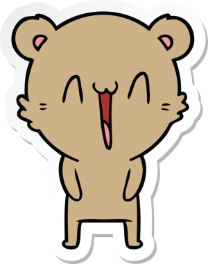 Bir insan tarafından çizilmiş mutlu ayı karikatürü.