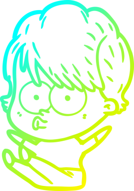 Bir insan tarafından çizilmiş bir karikatür kadın çizimi.