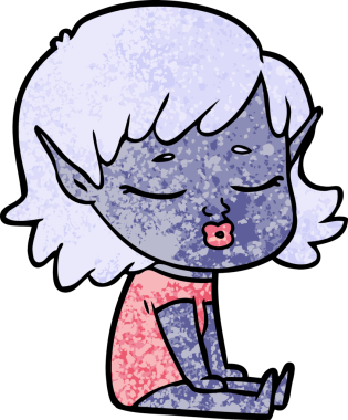 Bir insan tarafından çizilmiş güzel bir elf kızı.