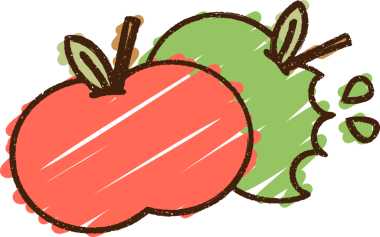 Bir insan tarafından çizilmiş elma tebeşiri