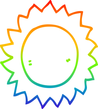 gökkuşağı gradyan çizgi çizimi bir insan tarafından çizilmiş bir çizgi güneş