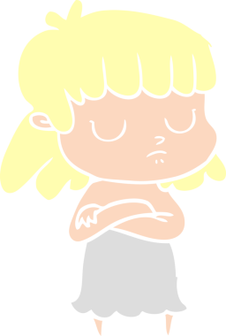 Bir insan tarafından çizilmiş düz renk çizgi film.