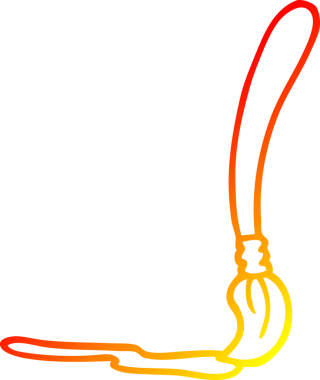 Bir insan tarafından çizilmiş karikatür fırçasının sıcak gradyan çizimi