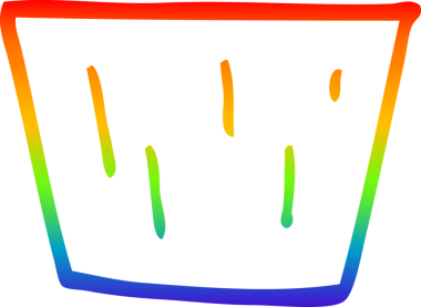 Gökkuşağı gradyan çizgi çizimi bir insan tarafından çizilmiş kek kabı