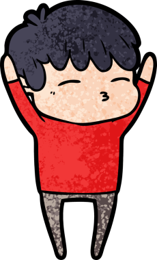 Bir insan tarafından çizilmiş meraklı bir çocuk.