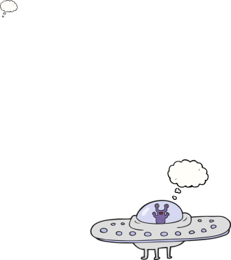 Bir insan tarafından çizilmiş serbest çizim balon karikatür uçan daire.