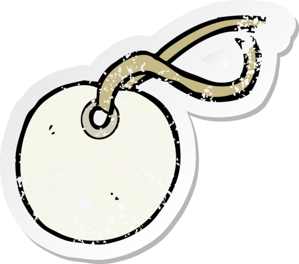 Bir insan tarafından çizilmiş karikatür bagaj etiketi.