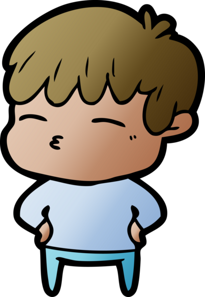 Bir insan tarafından çizilmiş meraklı bir çocuk.