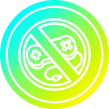 Bir insan tarafından çizilmiş havalı gradyan çizgili oyun dairesel simgesi yok