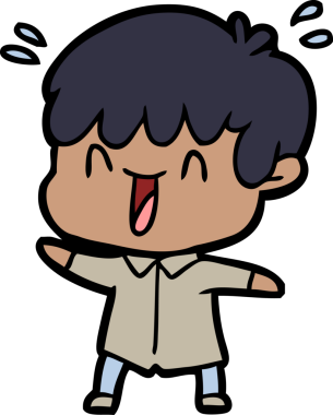 Bir insan tarafından çizilmiş gülen çocuk.