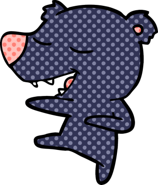 Bir insan tarafından çizilmiş çizgi film ayısı.