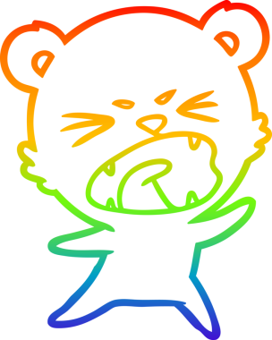 Bir insan tarafından çizilmiş kızgın bir çizgi film ayısının çizimi.