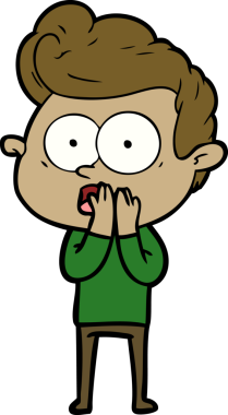 Bir insan tarafından çizilmiş çizgi film bakışlı adam.