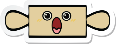 Bir insan tarafından çizilmiş şirin bir merdanenin çıkartması.