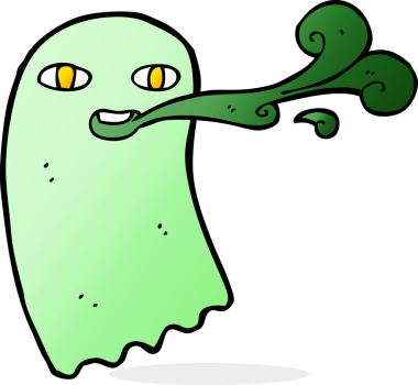 Bir insan tarafından çizilmiş komik çizgi film hayaleti.