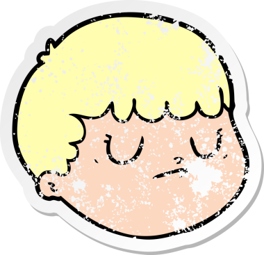 Bir insan tarafından çizilmiş karikatür erkek yüzü.