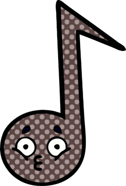 Bir insan tarafından çizilmiş bir notanın çizgi roman tarzı karikatürü