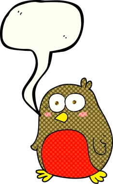 Bir insan tarafından çizilmiş serbest çizilmiş çizgi roman konuşma balonu robin