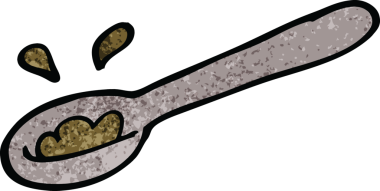 Bir insan tarafından çizilmiş yemek kepçesi.