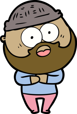 Bir insan tarafından çizilmiş sakallı bir adam.