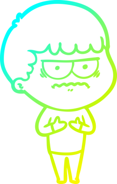 Bir insan tarafından çizilmiş bir çizgi filmin soğuk gradyan çizimi.