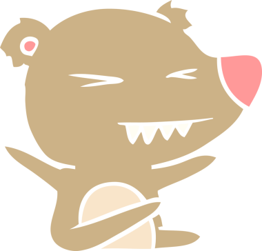 kızgın ayı düz renkli çizgi film bir insan tarafından çizildi.