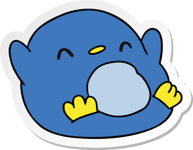 Bir insan tarafından çizilmiş sevimli bir penguen resmi.