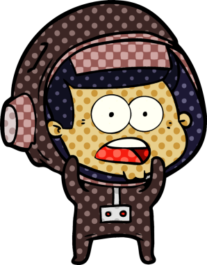 Karikatür bir insan tarafından çizilen astronotu şaşırttı.