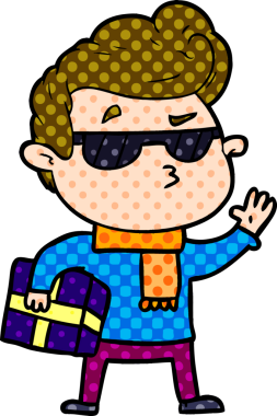 Bir insan tarafından çizilmiş havalı bir çizgi film.