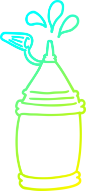 Bir insan tarafından çizilmiş ketçap şişesinin soğuk gradyan çizgisi.