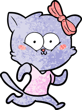 Bir insan tarafından çizilmiş çizgi film kedisi.