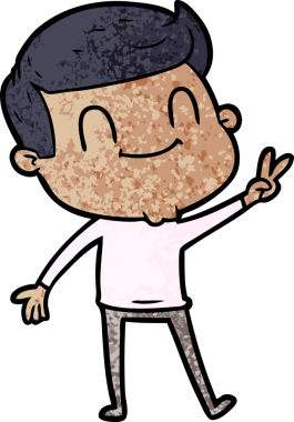 Bir insan tarafından çizilmiş çizgi film dostu bir adam.