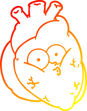 Bir insan tarafından çizilmiş bir karikatürün sıcak gradyan çizimi