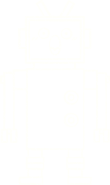 Bir insan tarafından çizilen robot tebeşiri.